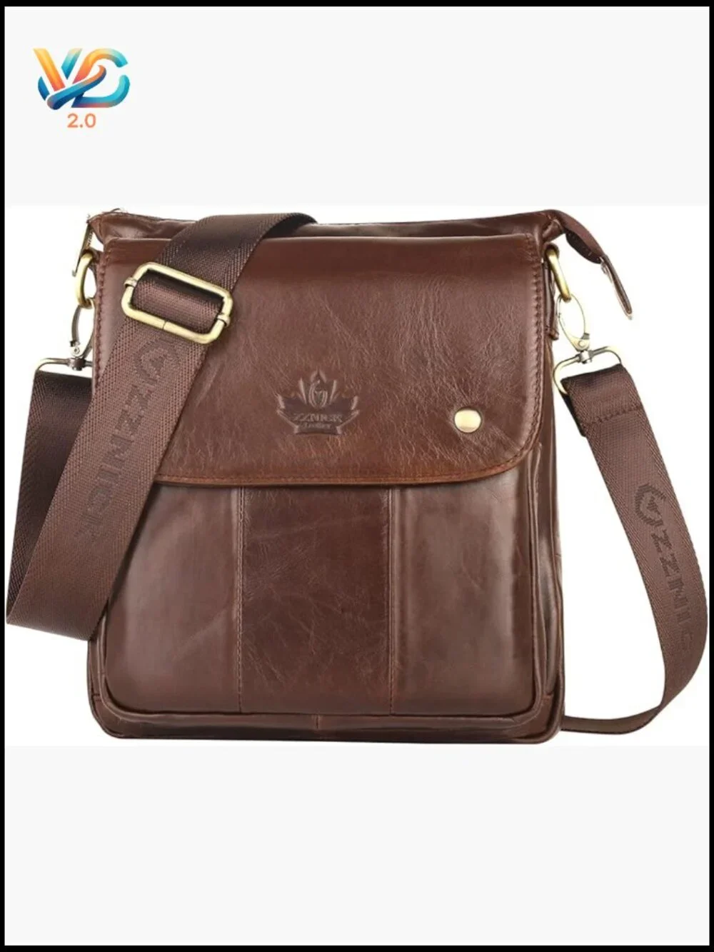 Genuine Leather Messenger Bag Crossbody Shoulder Bag for Travel Work Business